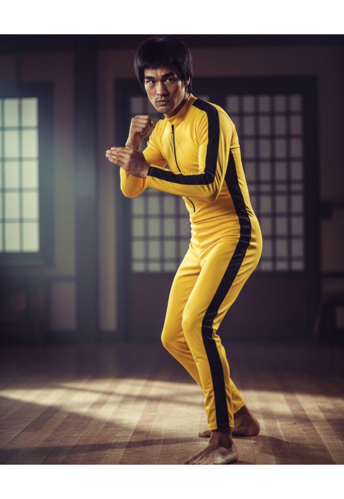 Disfraz De Bruce Lee Para Adulto Completo Mono Kung Fu Artes Marciales Halloween Fiesta Kill Bill-4