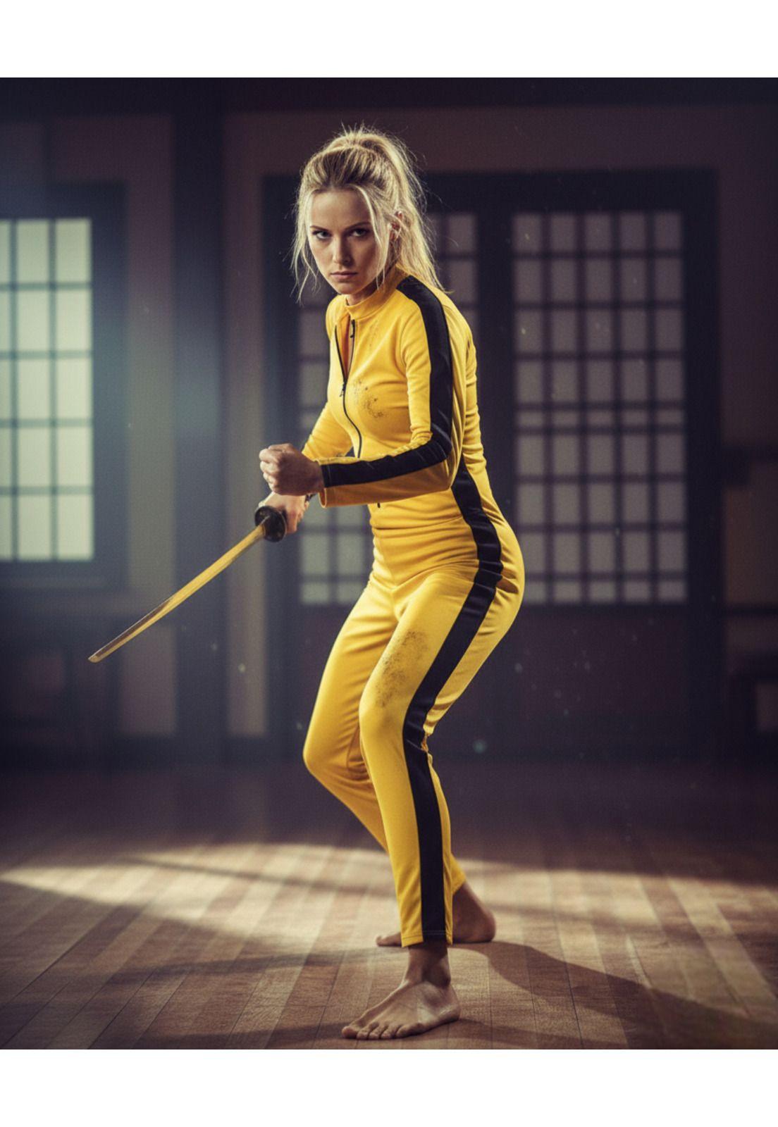Disfraz De Bruce Lee Para Adulto Completo Mono Kung Fu Artes Marciales Halloween Fiesta Kill Bill-6
