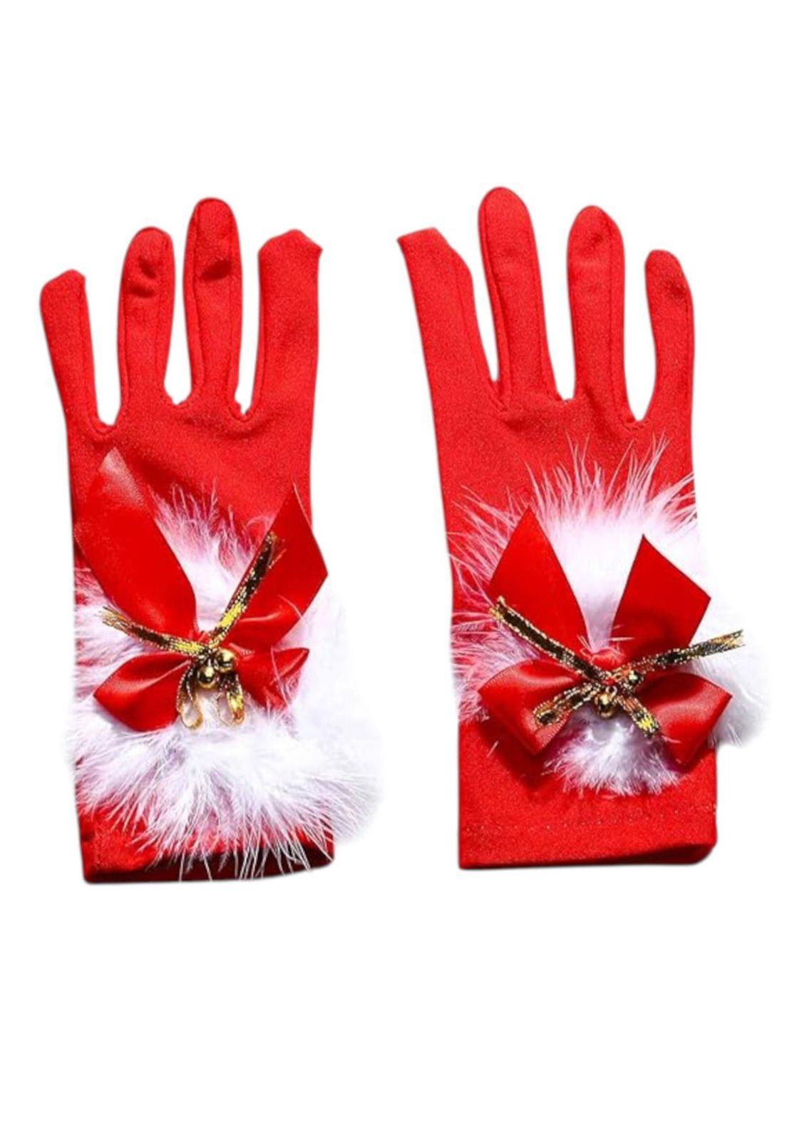Guantes Navideños Femeninos Rojos-5