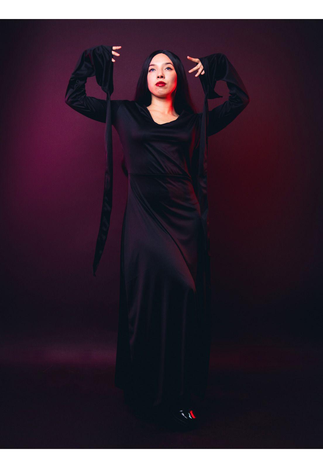 Vestido Disfraz Morticia Addams Halloween-1