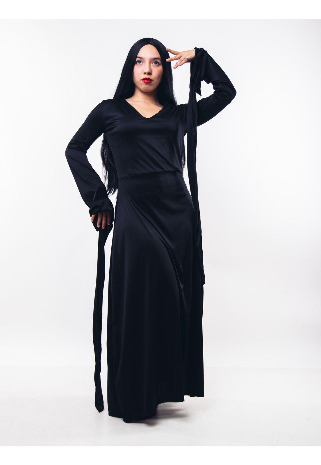 Vestido Disfraz Morticia Addams Halloween-4