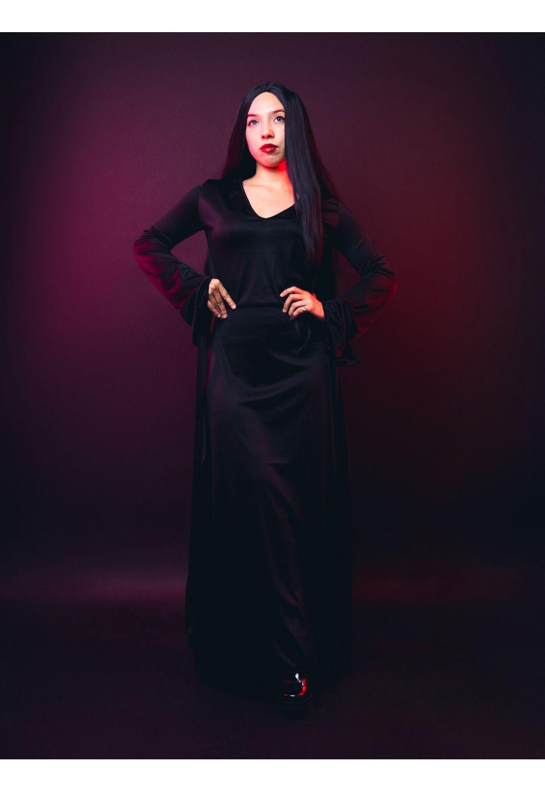 Vestido Disfraz Morticia Addams Halloween-5