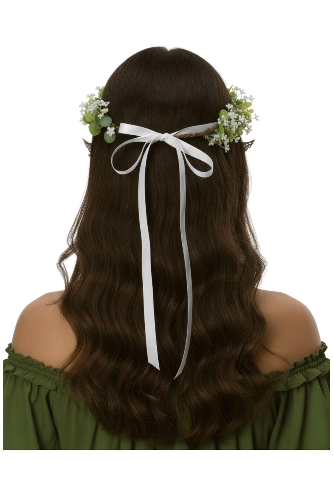 Corona De Elfo Diadema Medieval Con Flores Tiara-2