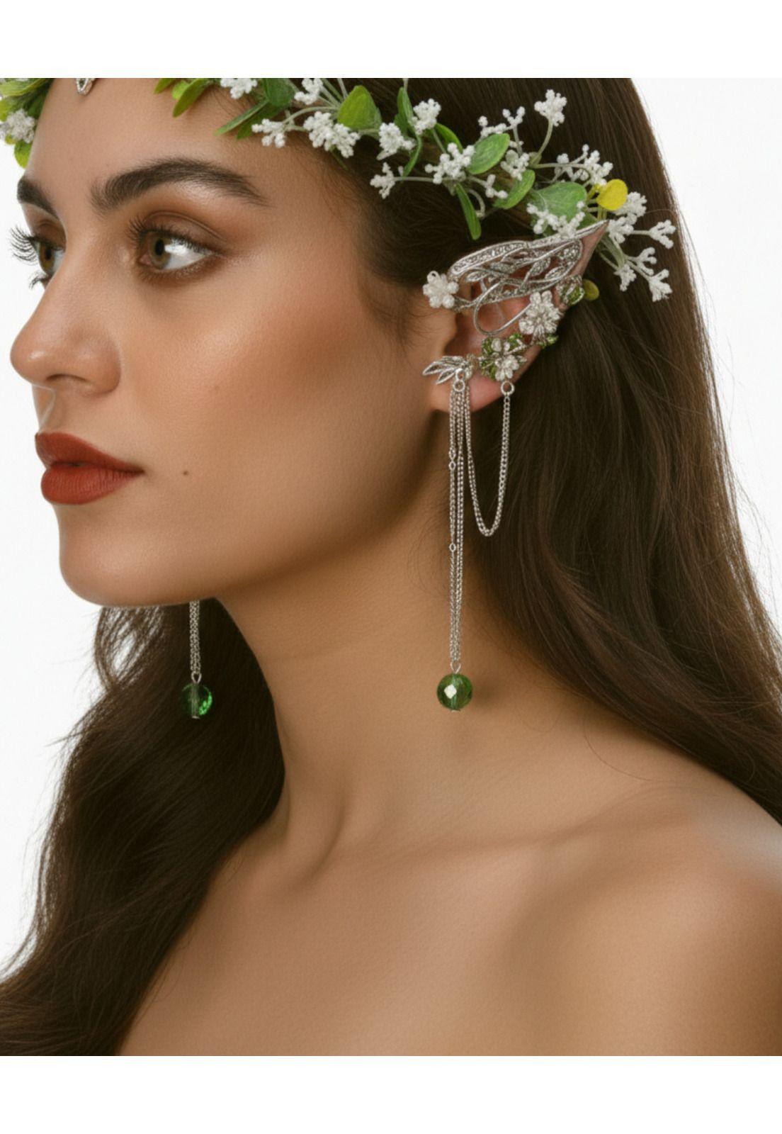 Corona De Elfo Diadema Medieval Con Flores Tiara-5