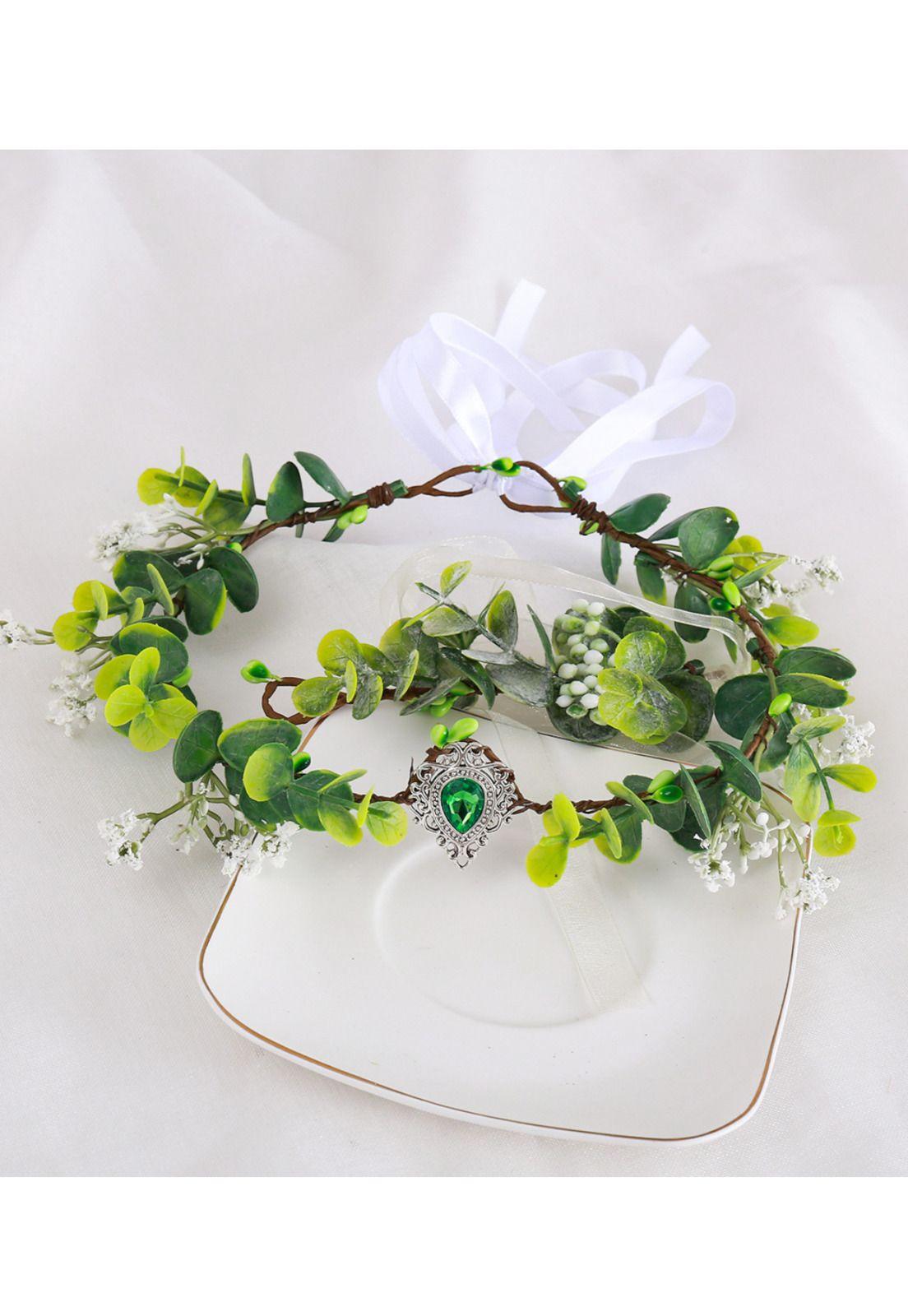 Corona De Elfo Diadema Medieval Con Flores Tiara-9