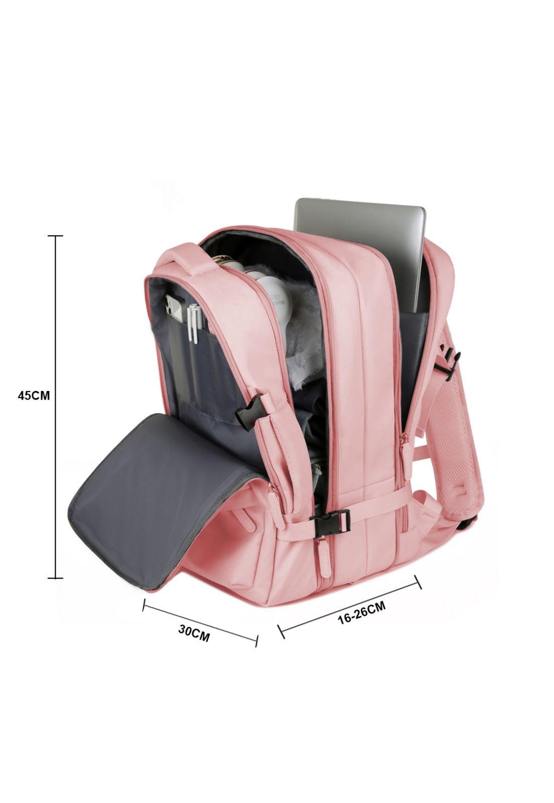 Mochila de viaje expandible 39L Metis Rosada Titanfit-5