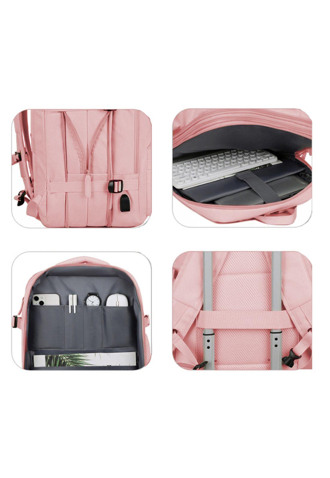 Mochila de viaje expandible 39L Metis Rosada Titanfit-8