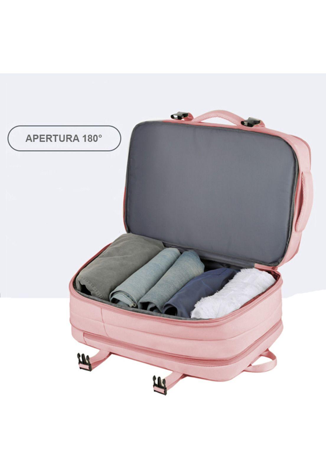 Mochila de viaje expandible 39L Metis Rosada Titanfit-9