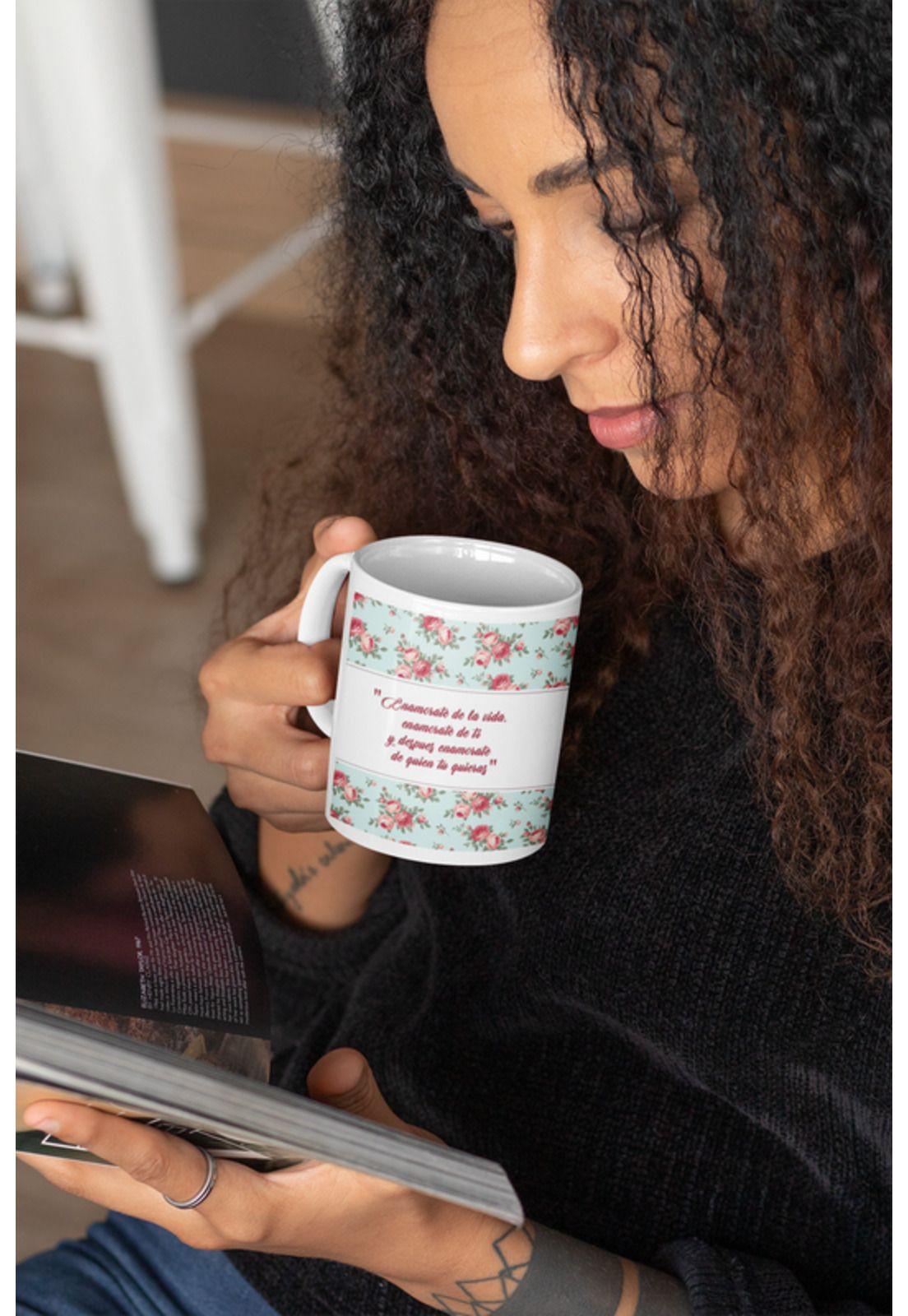Tazones tazas blancas Frida Khalo Enamorate de la vida-3
