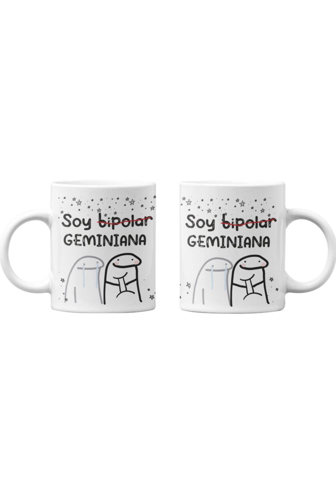 Tazones tazas blancas Soy Bipolar Geminiana Horoscopo-0