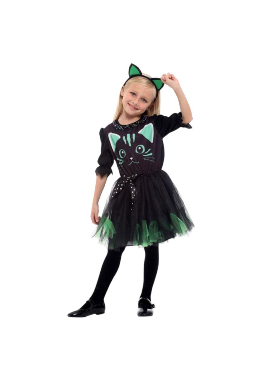 Disfraz Infantil Gato Verde Vestido Niña-0