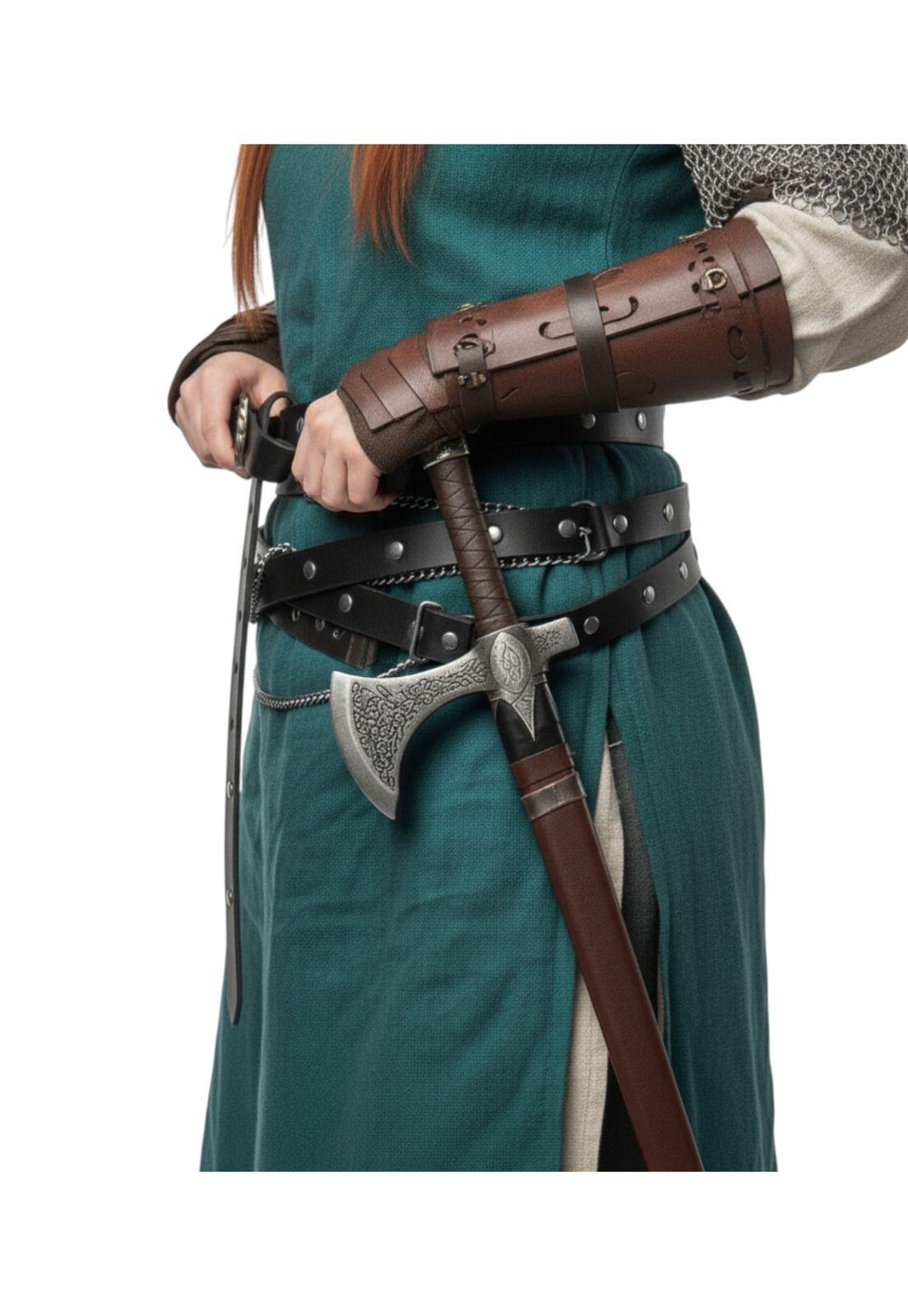 Cinturón Vikingo Medieval Cuero Sintético Accesorio Cosplay-2
