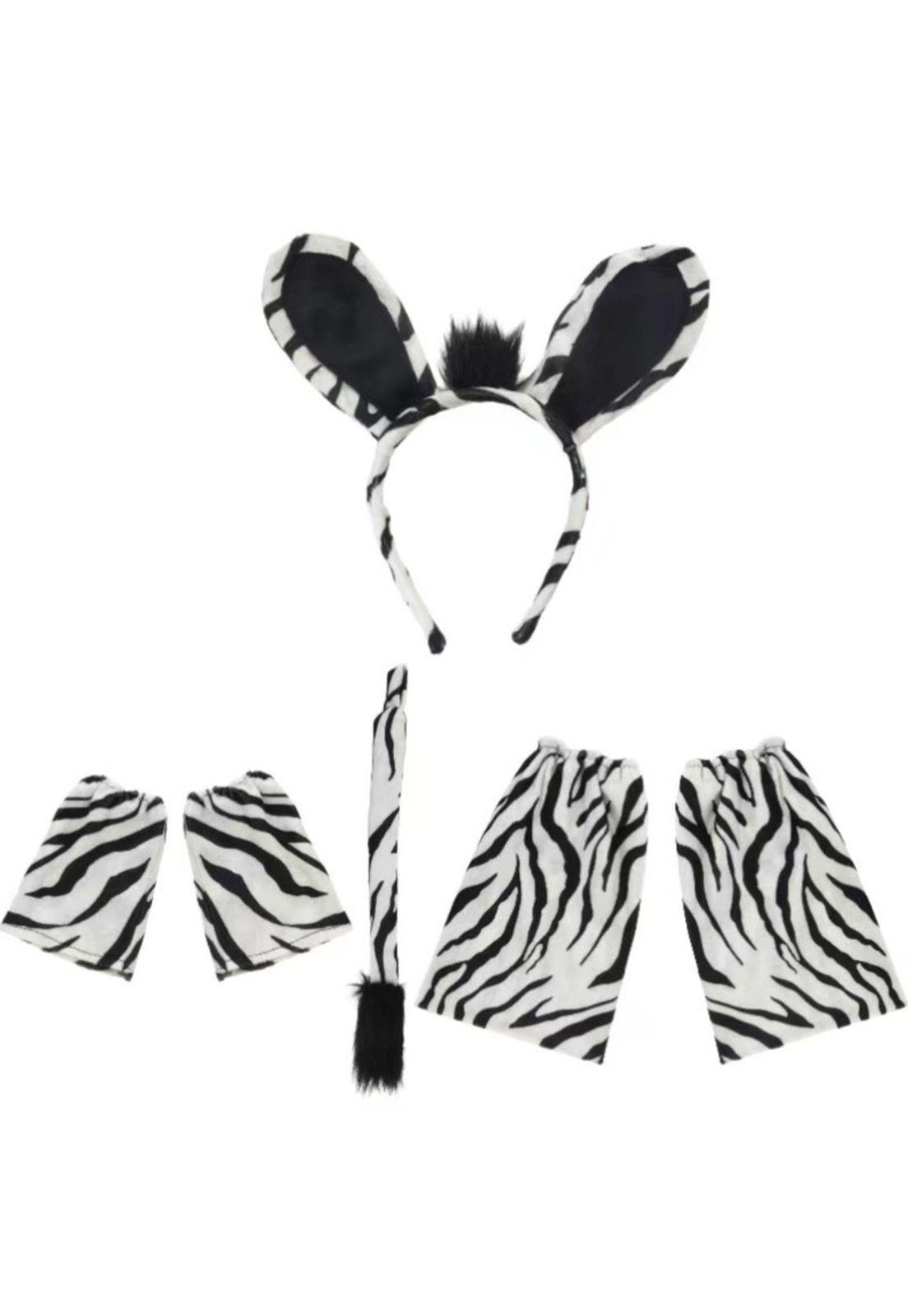 Accesorios Disfraz Cebra Animal Orejas Colas y Patas-1