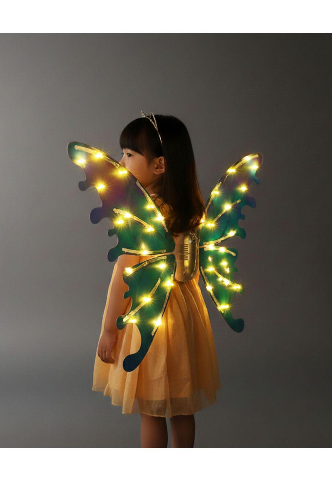 Alas De Hada Con Luces Led y Música Niña Disfraz Fantasía-3