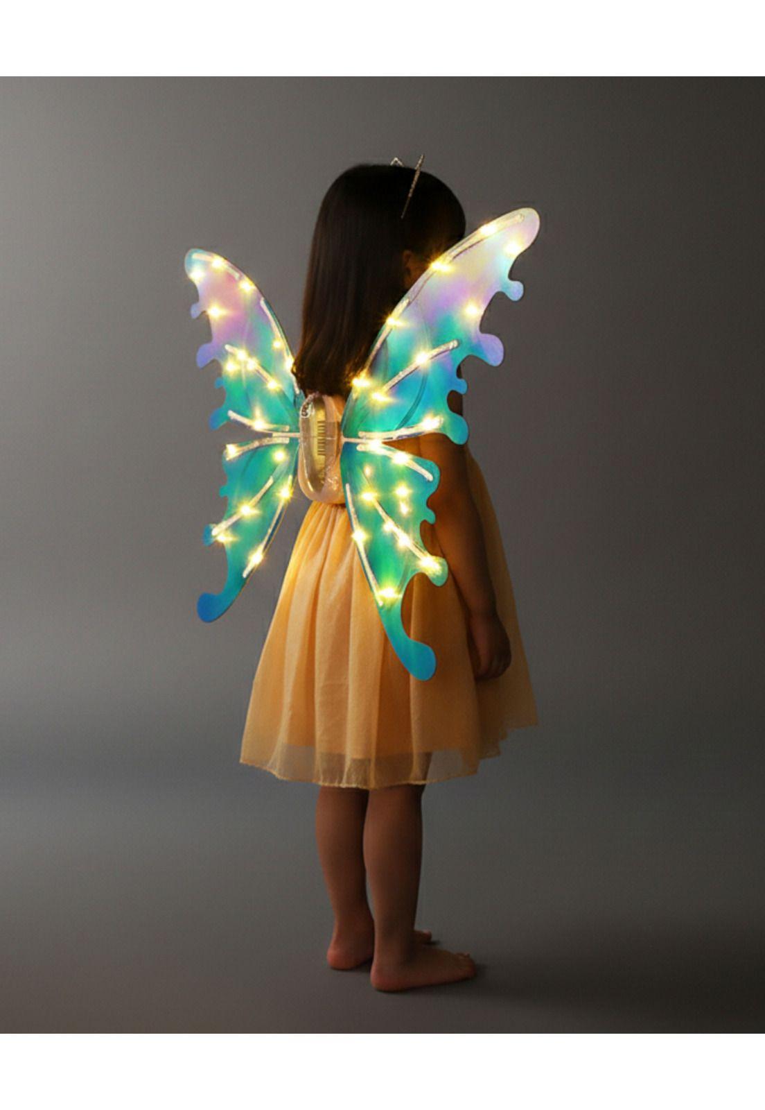 Alas De Hada Con Luces Led y Música Niña Disfraz Fantasía-4