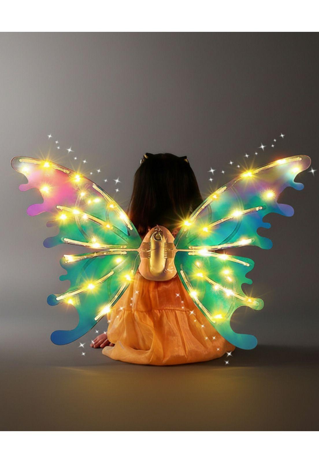 Alas De Hada Con Luces Led y Música Niña Disfraz Fantasía-5