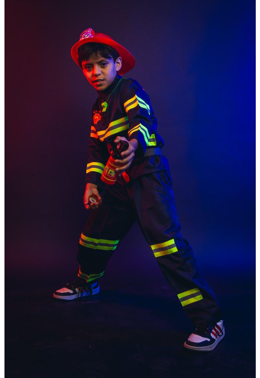 Disfraz Bombero Completo 5 Accesorios Cosplay Niños-2