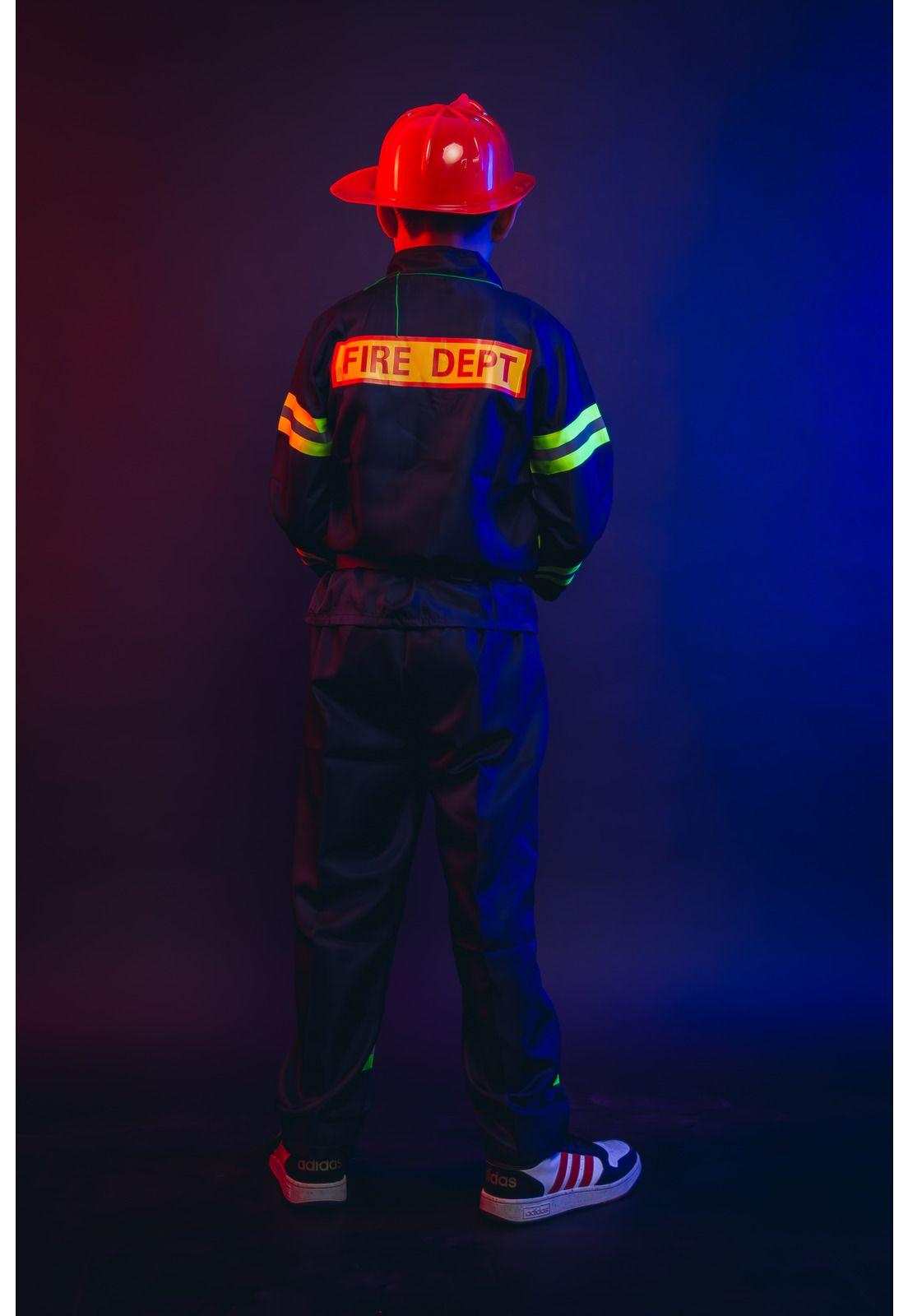 Disfraz Bombero Completo 5 Accesorios Cosplay Niños-3