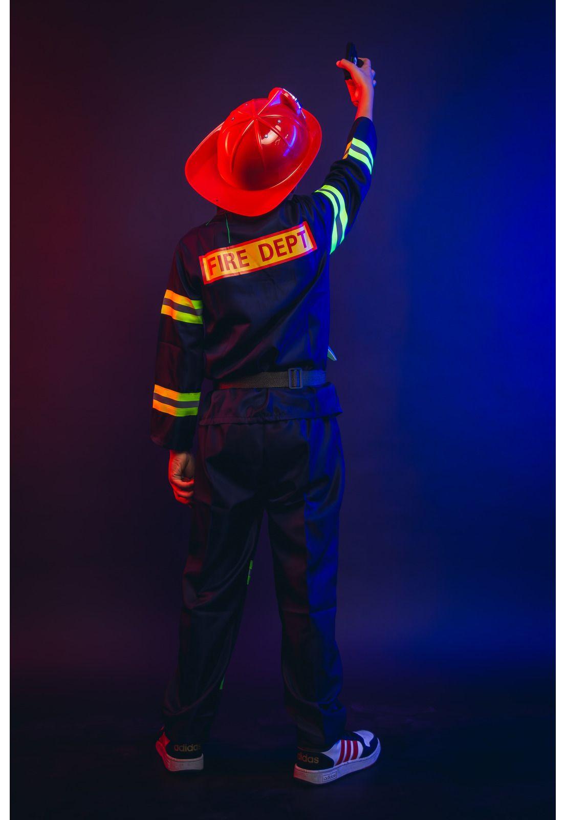 Disfraz Bombero Completo 5 Accesorios Cosplay Niños-4