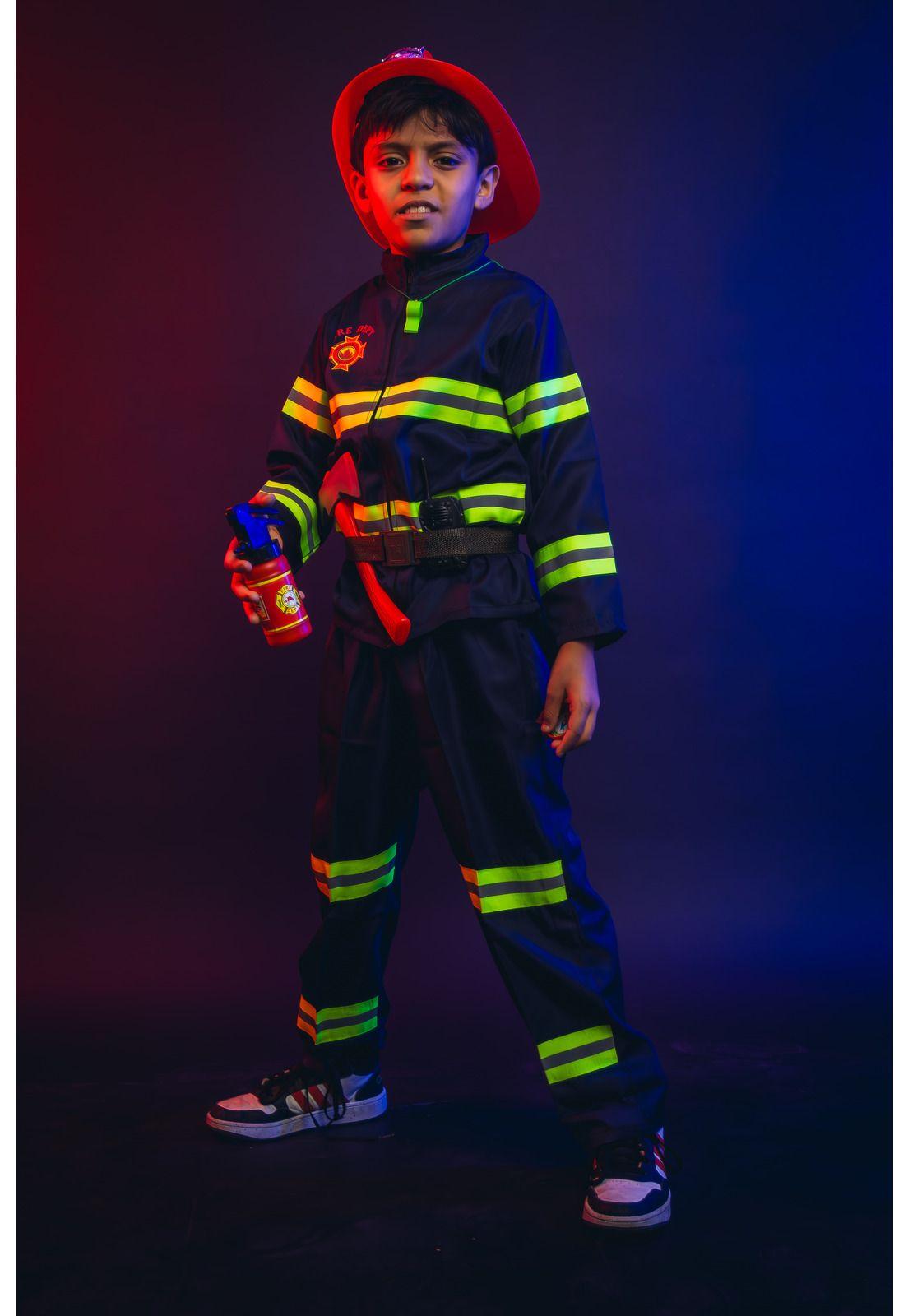Disfraz Bombero Completo 5 Accesorios Cosplay Niños-5