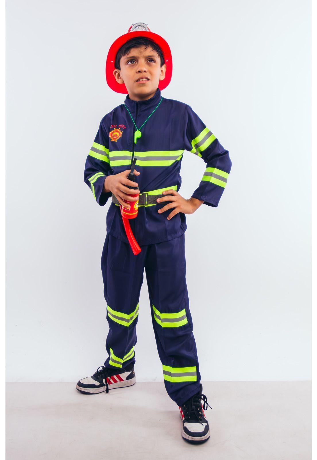 Disfraz Bombero Completo 5 Accesorios Cosplay Niños-7