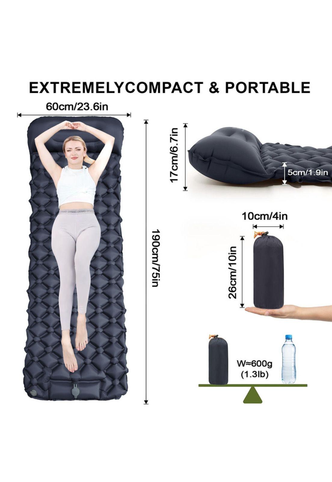Colchoneta Inflable Camping Piscina Gris-1