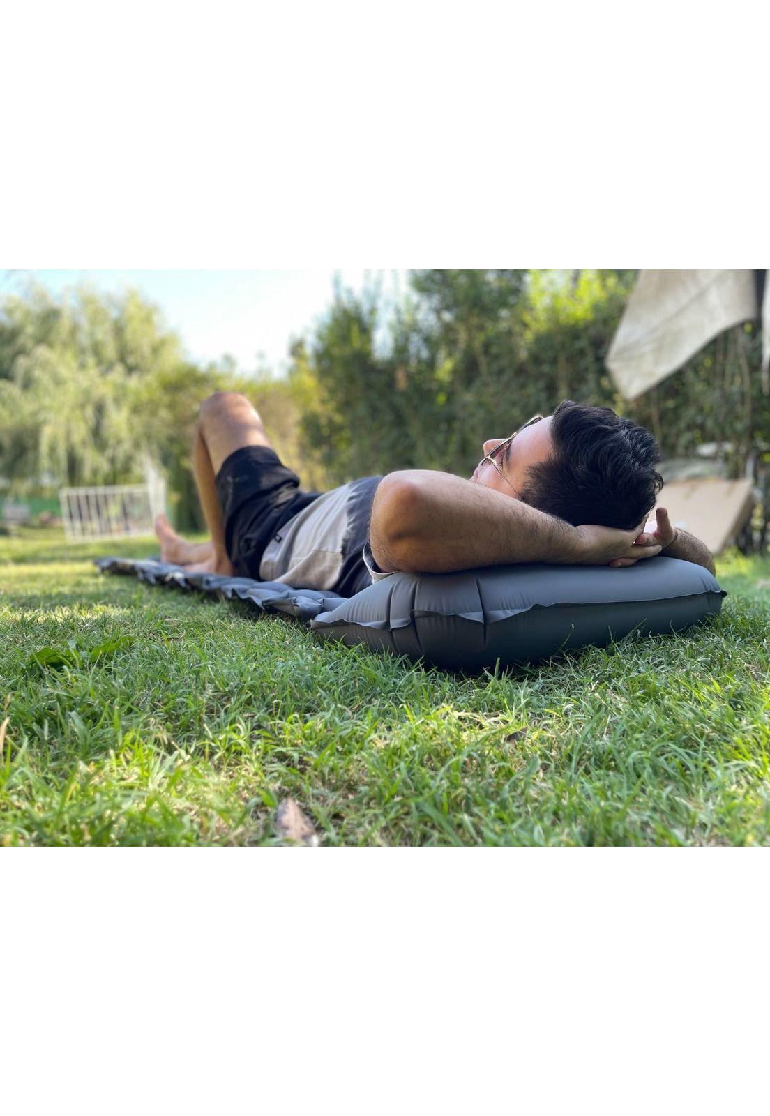 Colchoneta Inflable Camping Piscina Gris-5