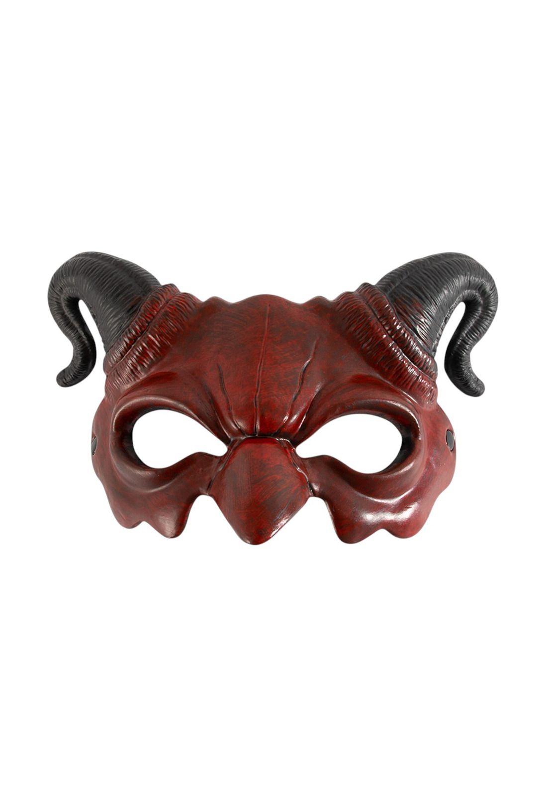 Máscara Diablo Adulto Lucifer Halloween Cuernos-4