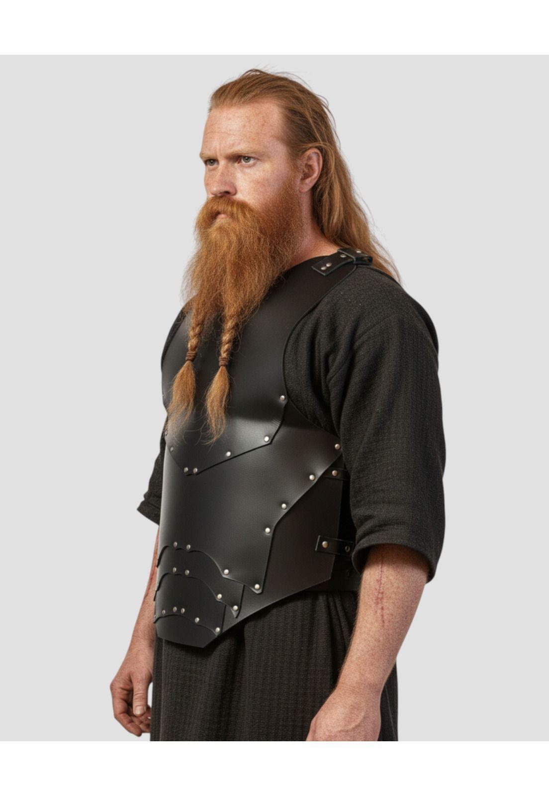 Disfraz Armadura Vikingo Guerrero Cuero Sintetico-3