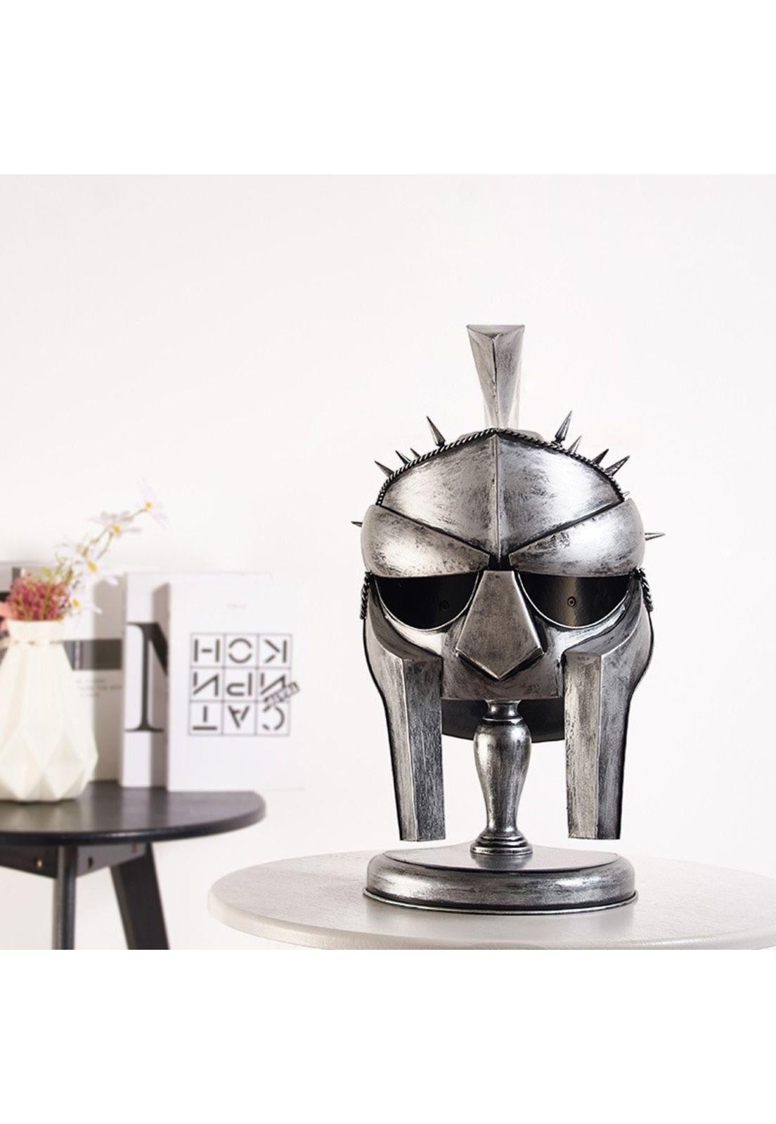 Casco Gladiador Espartano Guerrero Metálico Cosplay Premium-3