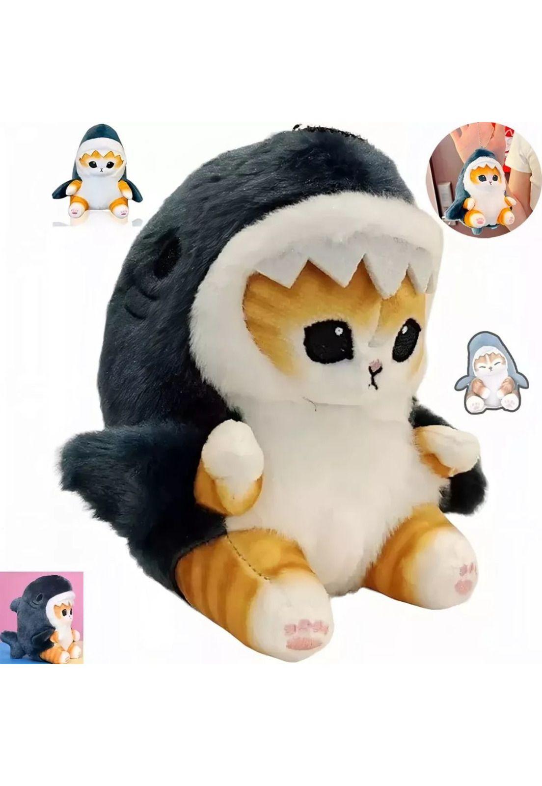 Peluche Gatito Michi Kawaii Con Disfraz Tiburon 30 CM-4