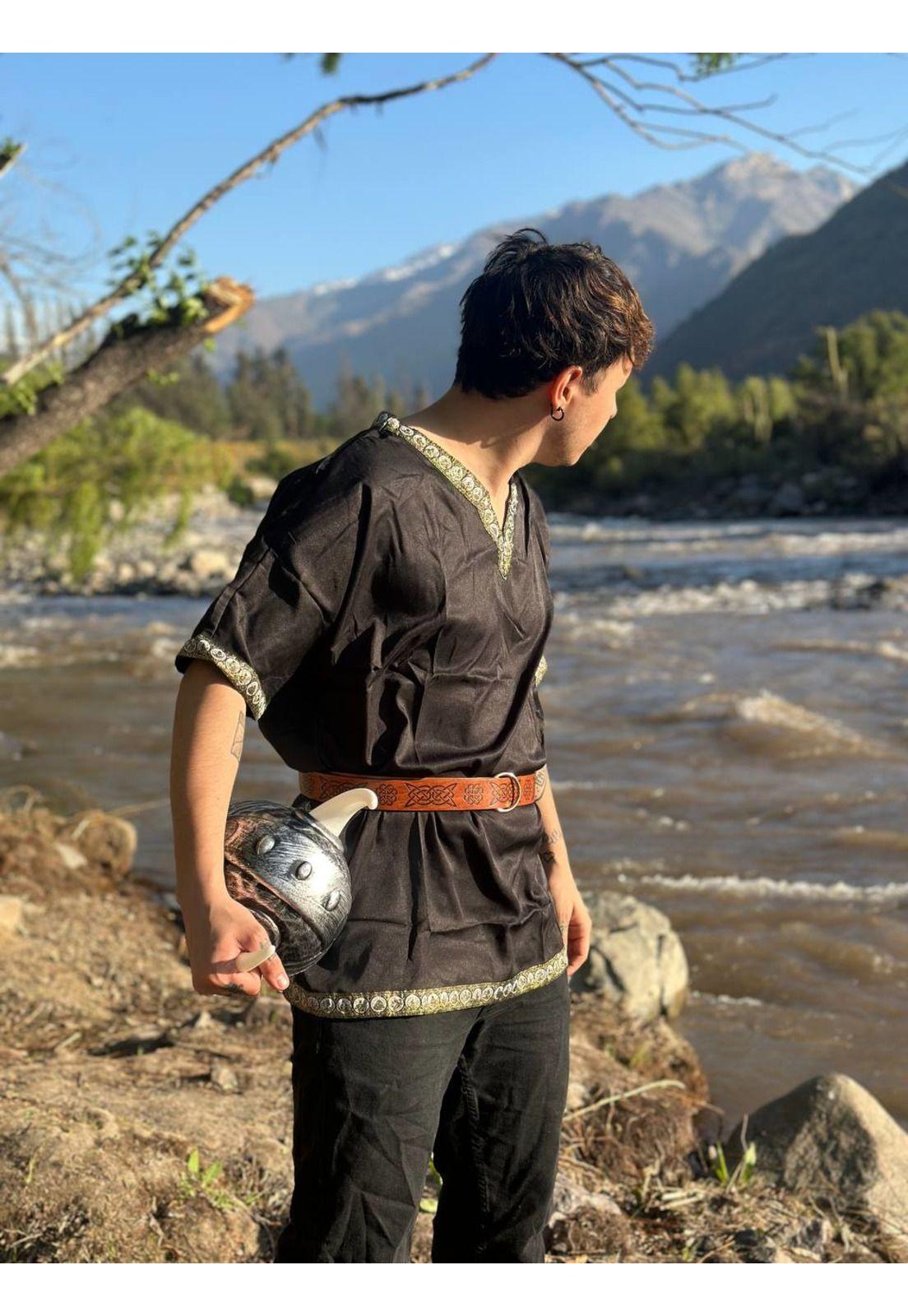 Casco Cosplay Vikingo Plástico Cuernos Cotillon-5