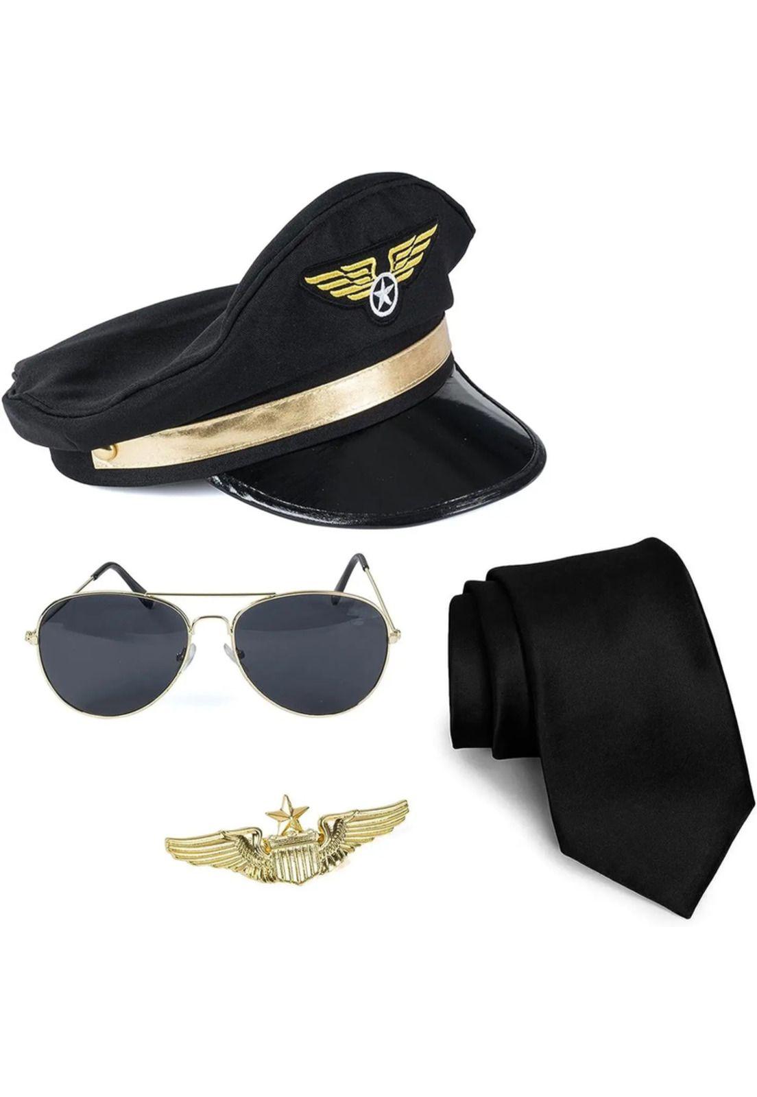 Accesorios De Disfraz De Piloto Adulto Gorra De Piloto-0