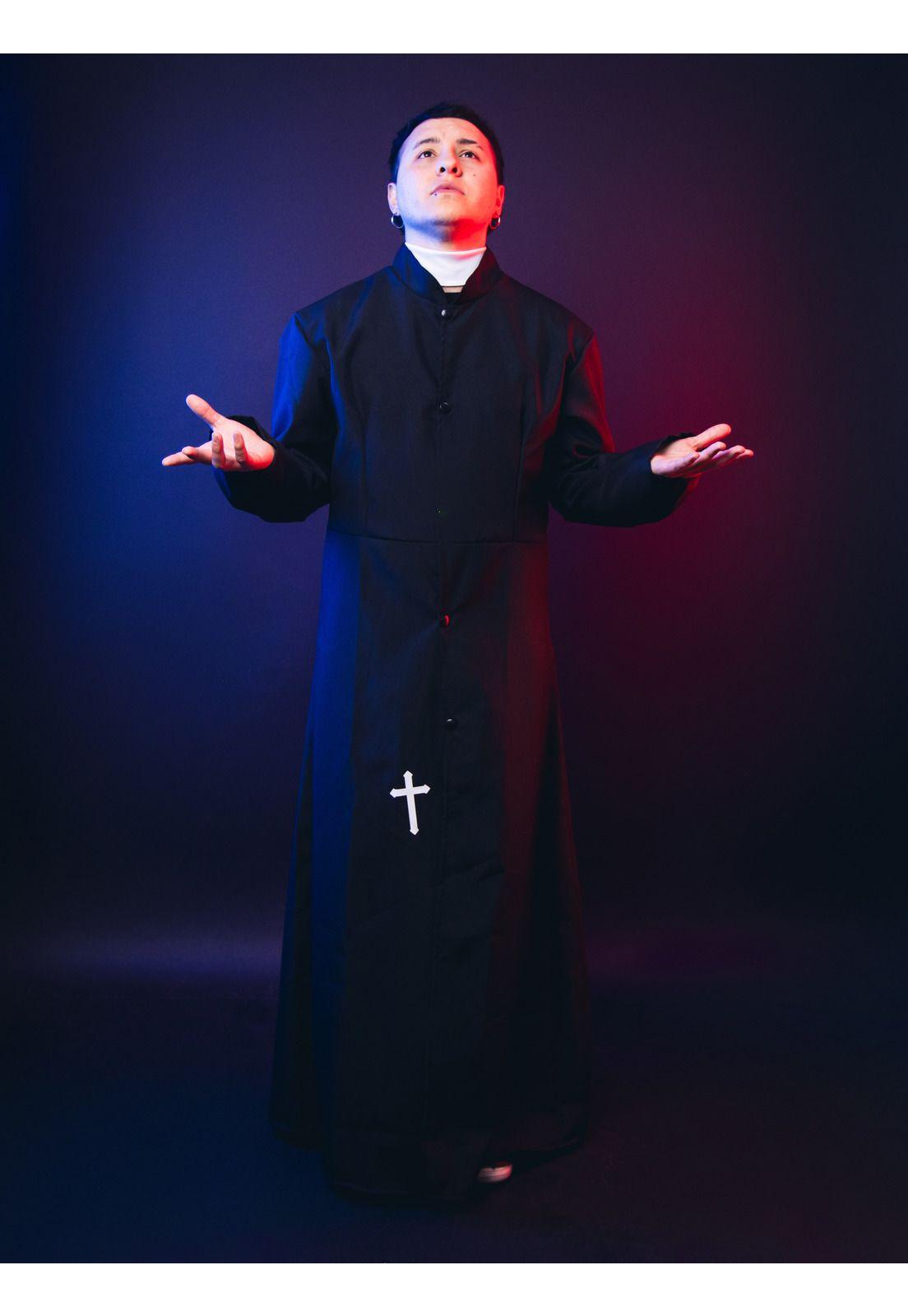 Disfraz De Cura Padre Cosplay Halloween-6
