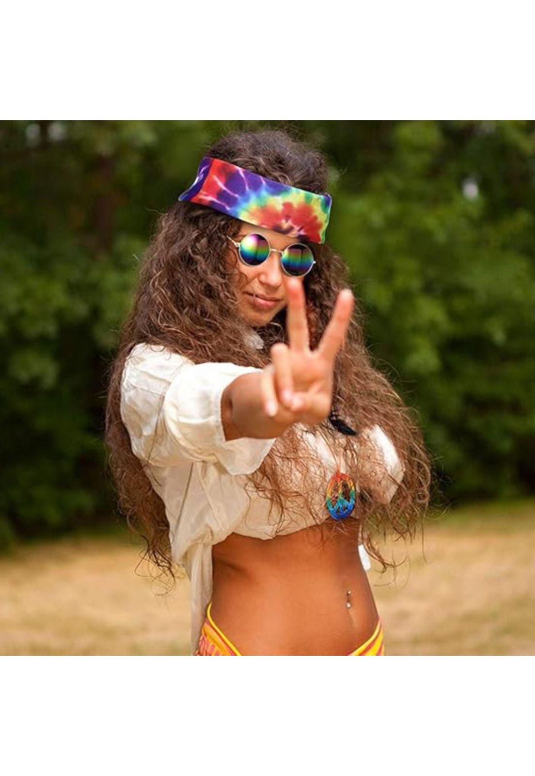 Set de Disfraz Hippie Lentes Bandana y Collar-1
