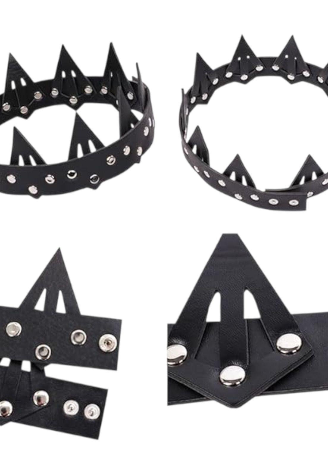 Corona Gótica Medieval Cuero Sintético Halloween-3