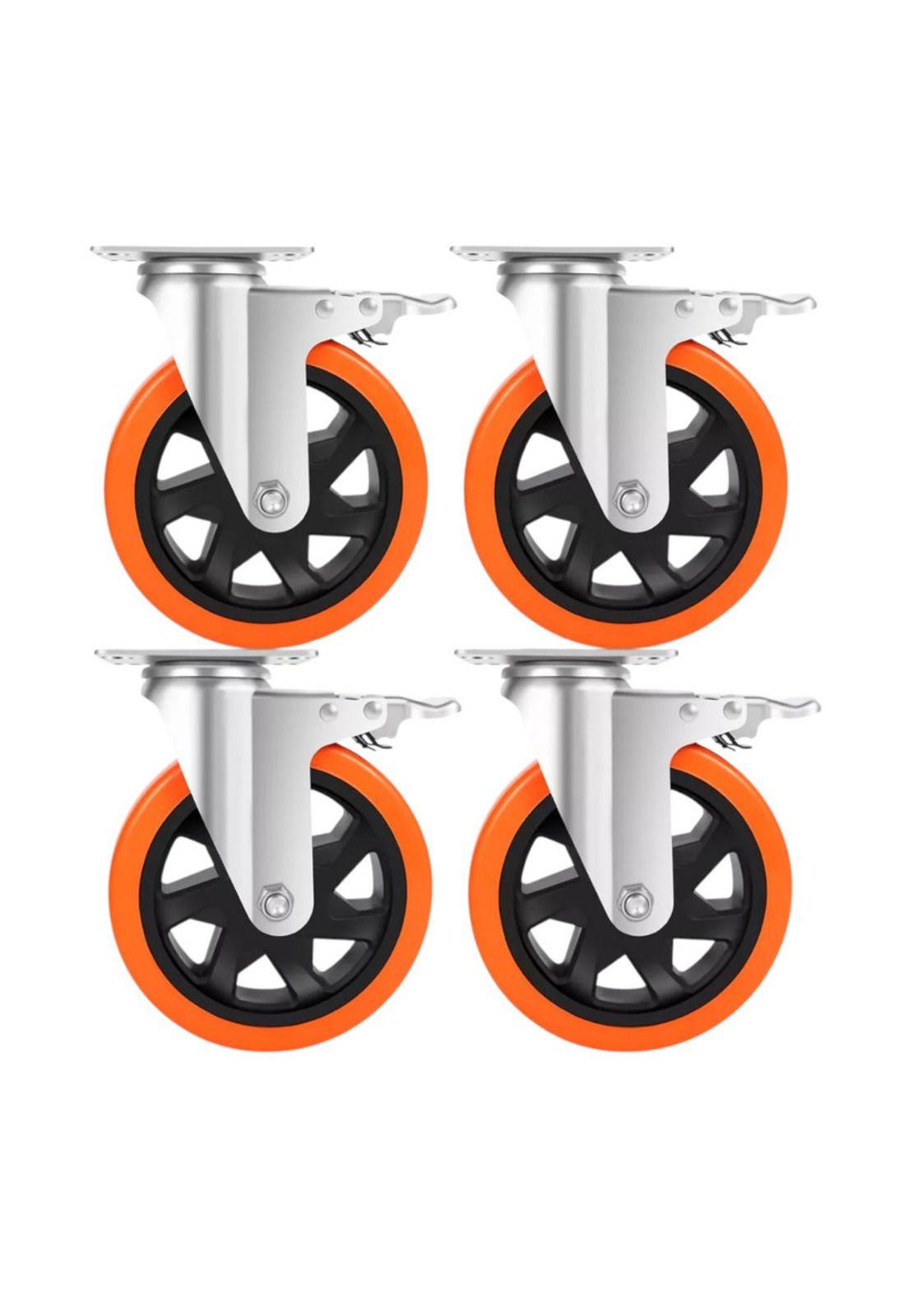 Set X4 Ruedas de 4 Pulgada Giratoria Para Muebles Con Frenos-0