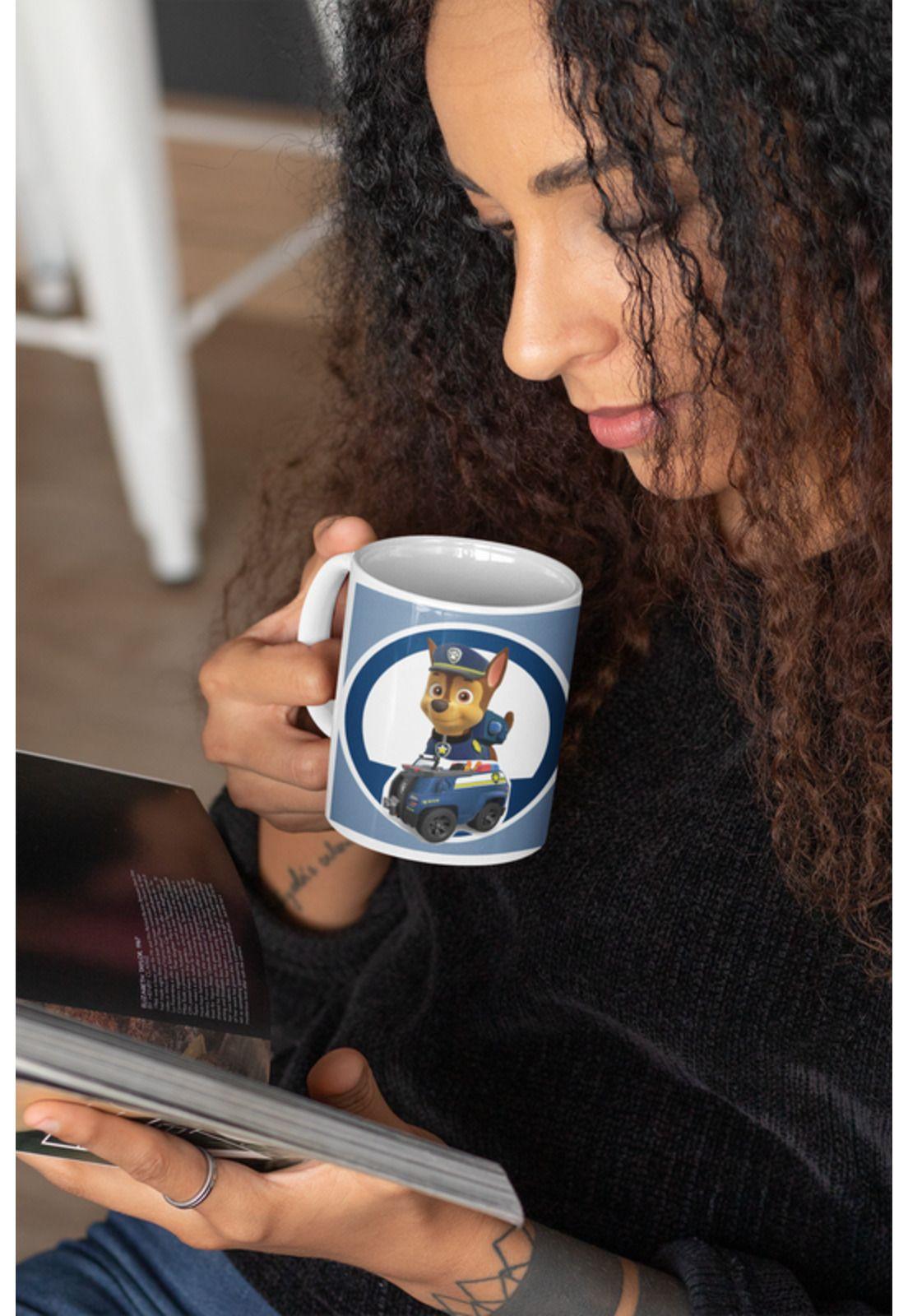 Tazones tazas blancas Chase Auto Policia Paw Patrol-3