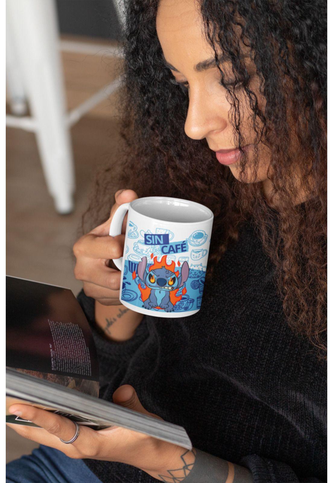 Tazones tazas blancas Stitch Lilo y Stitch Con y Sin Cafe-3