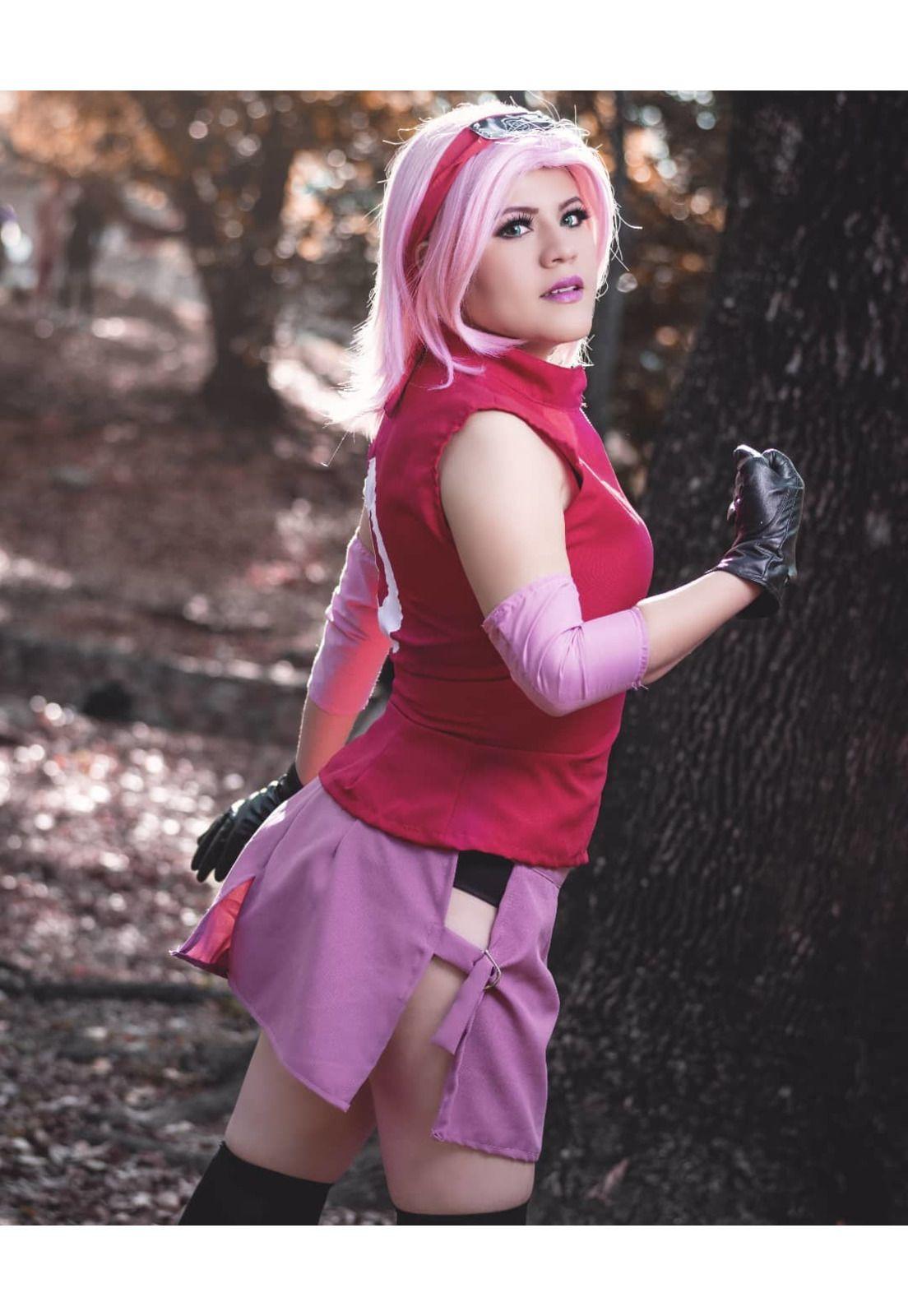 Traje Cosplay Sakura Haruno Completo - Naruto Shippuden-2