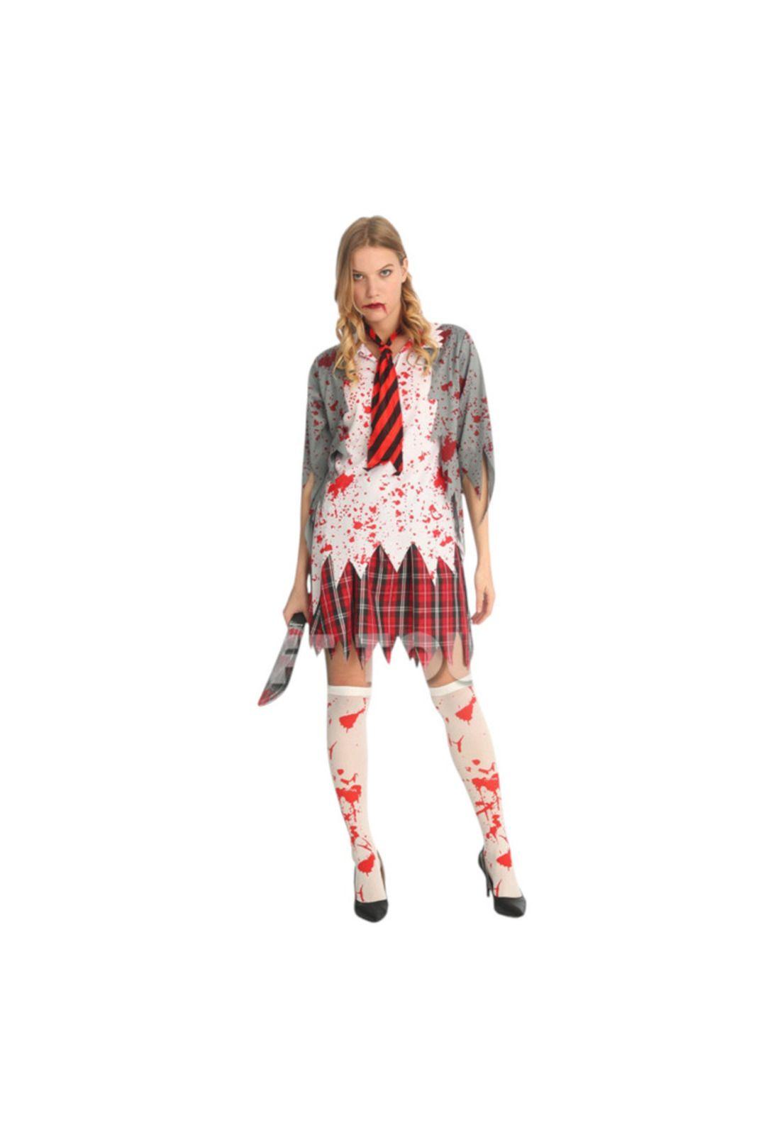 Disfraz Cosplay Zombie Femenino Escolar-0