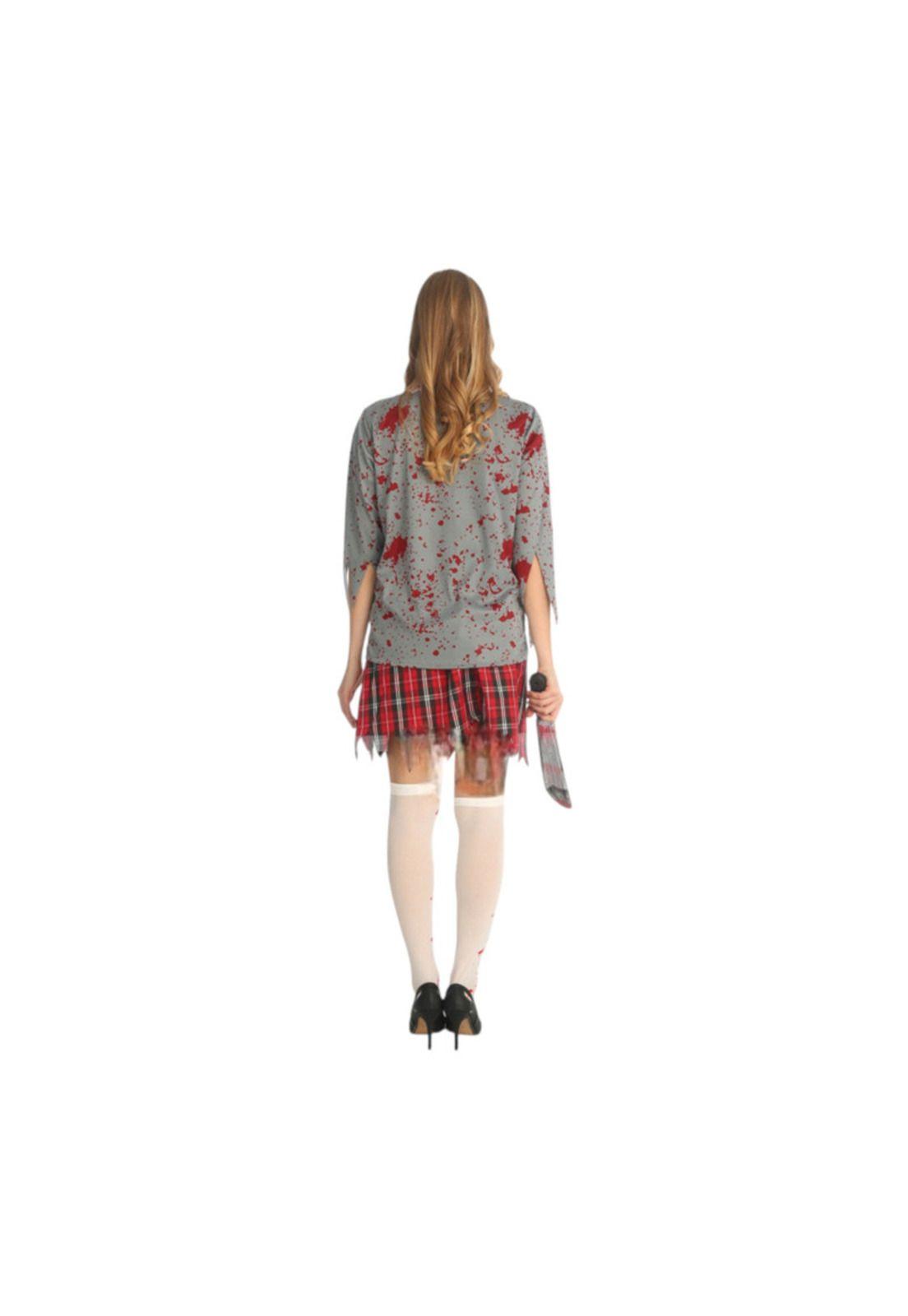 Disfraz Cosplay Zombie Femenino Escolar-3