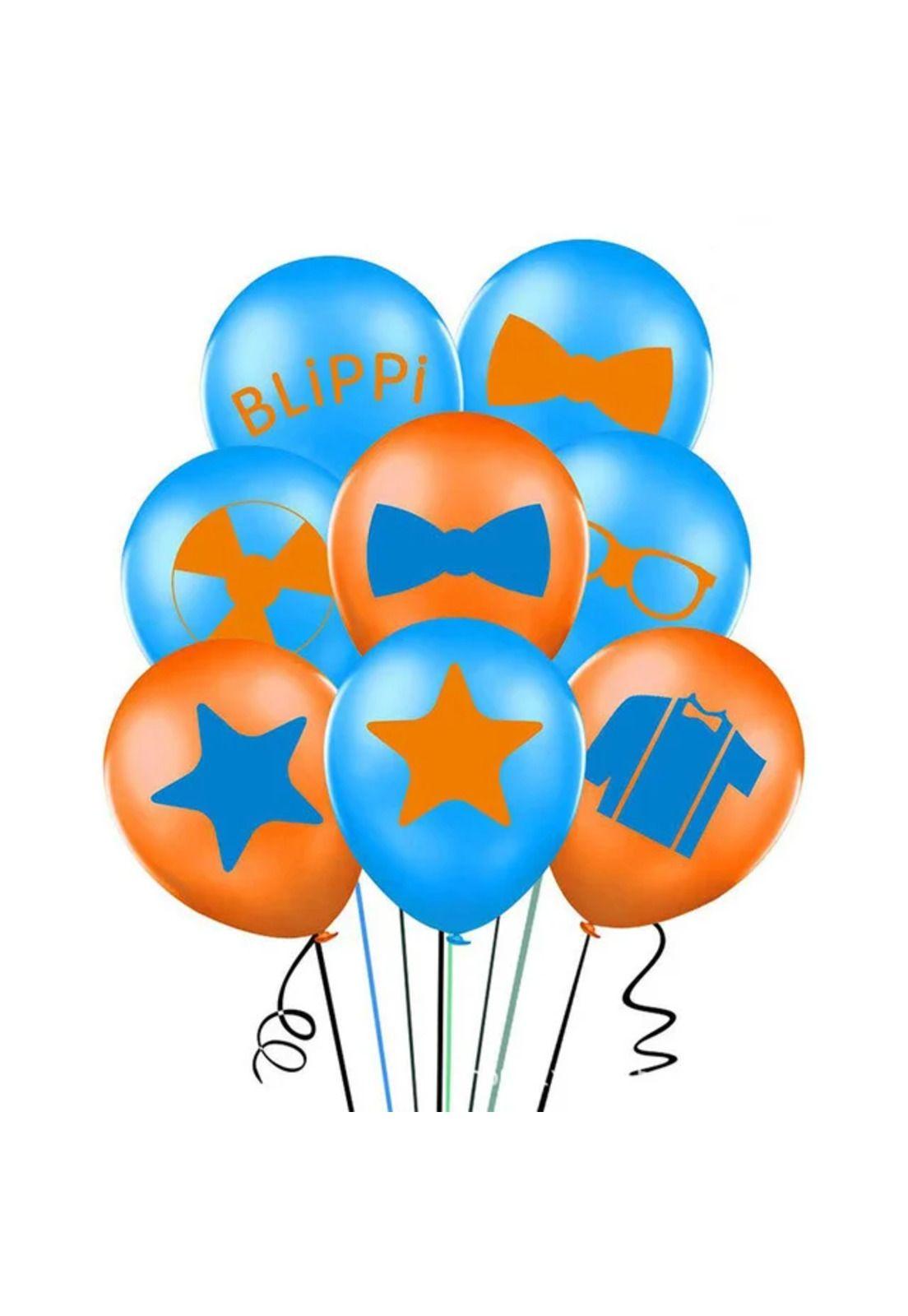 Pack Cumpleaños Blippi Globos Toppers Cinta, Cotillon y Mas-3