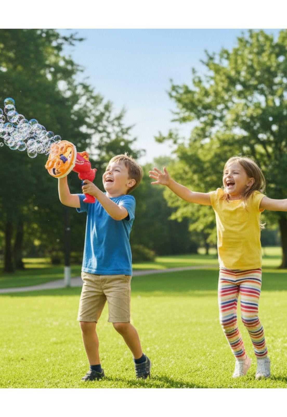 Pistola burbujas T-Rex grande luz y sonido-2