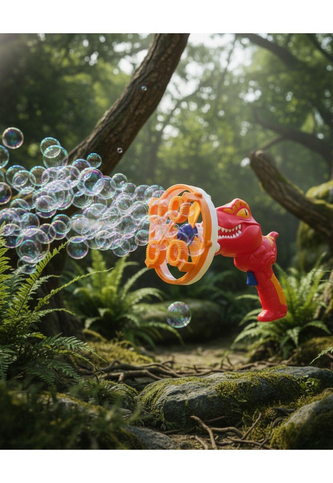 Pistola burbujas T-Rex grande luz y sonido-4