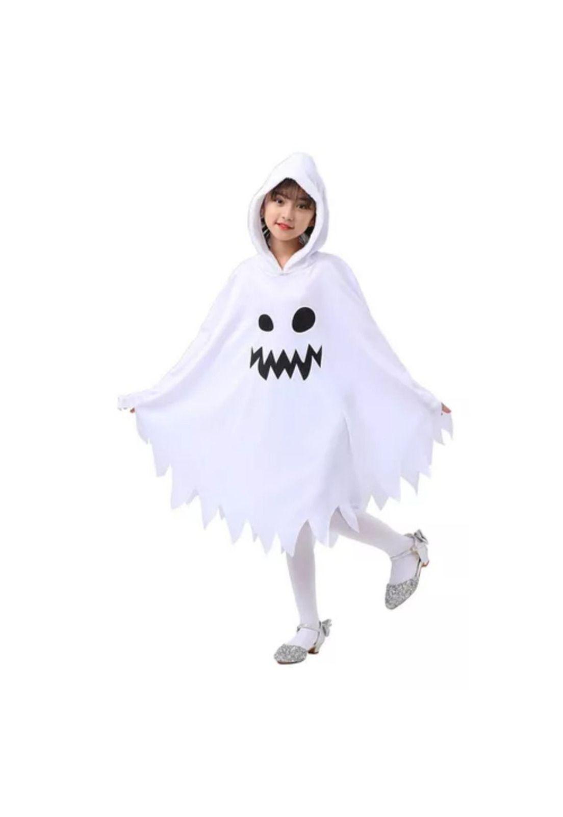 Disfraz Infantil Con Capa De Fantasma Blanco Halloween-0