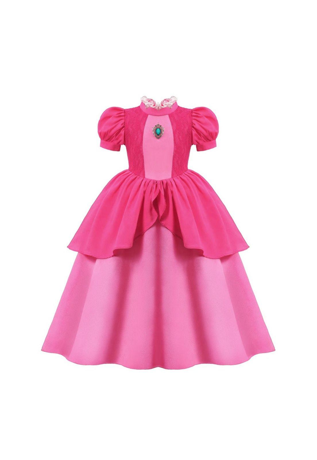 Disfraz Vestido Princesa Peach Niñas Super Mario Bros-0
