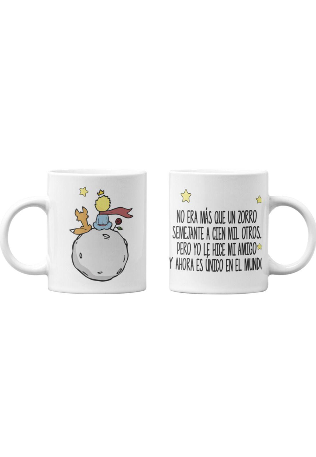Tazones tazas blancas El Principito Amigo Unico Zorro-0