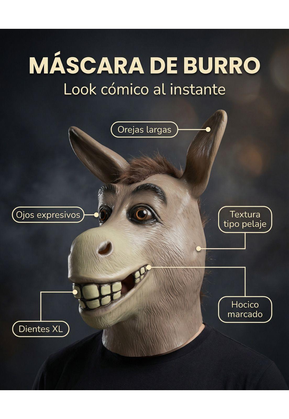 Máscara Burro Estilo Shrek Cabeza Completa Para Cosplay-4