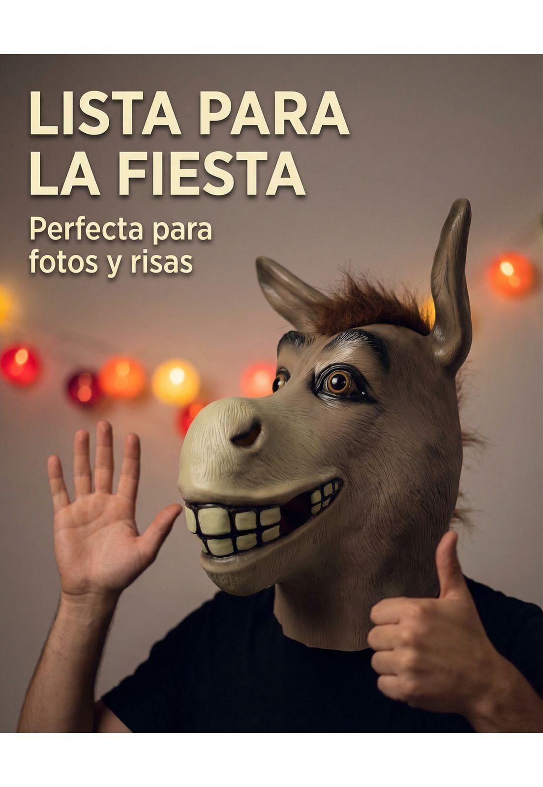 Máscara Burro Estilo Shrek Cabeza Completa Para Cosplay-7